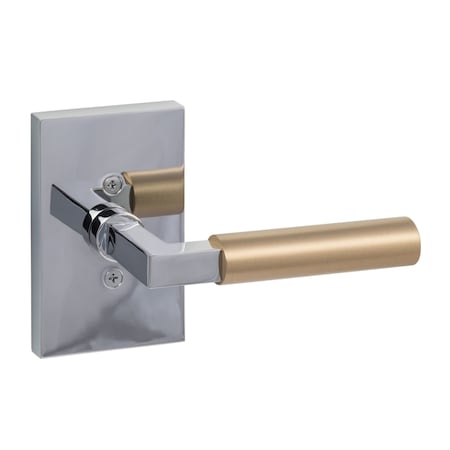 Sure-Loc Hardware Sure-Loc Hardware Levanto Dummy Rosette, Polished Chrome, Smooth Grip in Satin Brass LV100 26 GRIP-SM SB